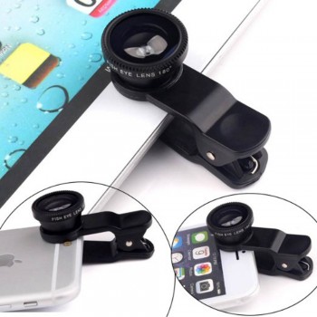 Fisheye Lens 3 in 1 mobile phone clip lenses fish eye wide angle macro camera lens for iphone 6s plus 5s/5 xiaomi huawei lenovo