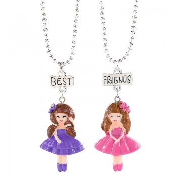 NEW Design 2Pcs/Set Unicorn Pendant Necklaces For Children Boys and girls Best Friends Friendship Necklace Chain Jewelry