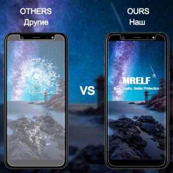 MRELF Tempered Glass for Samsung Galaxy A6 2018 Screen Protector on Phone Protective Glass for Samsung A6 + 2018 Tempered Glass