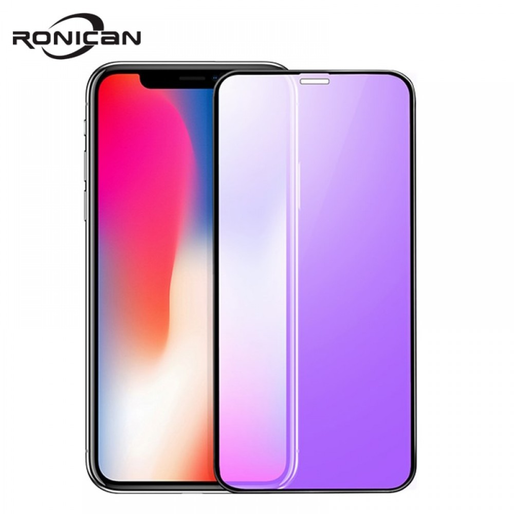 0.23mm 3D Curved Tempered Glass for iPhone X RONICAN Soft Edge High Definition Anti Blue Light Screen Protector for iPhone XS