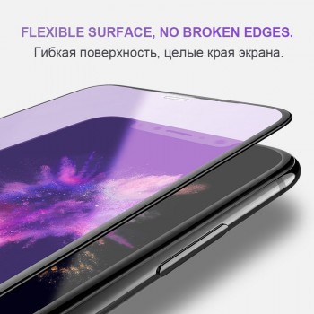 0.23mm 3D Curved Tempered Glass for iPhone X RONICAN Soft Edge High Definition Anti Blue Light Screen Protector for iPhone XS