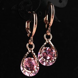 Trendy Water Drop CZ Crystal Earrings for Women Vintage Rose Gold Color Wedding Party Earrings Jewelry brinco feminino Gift