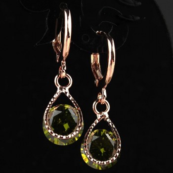 Trendy Water Drop CZ Crystal Earrings for Women Vintage Rose Gold Color Wedding Party Earrings Jewelry brinco feminino Gift