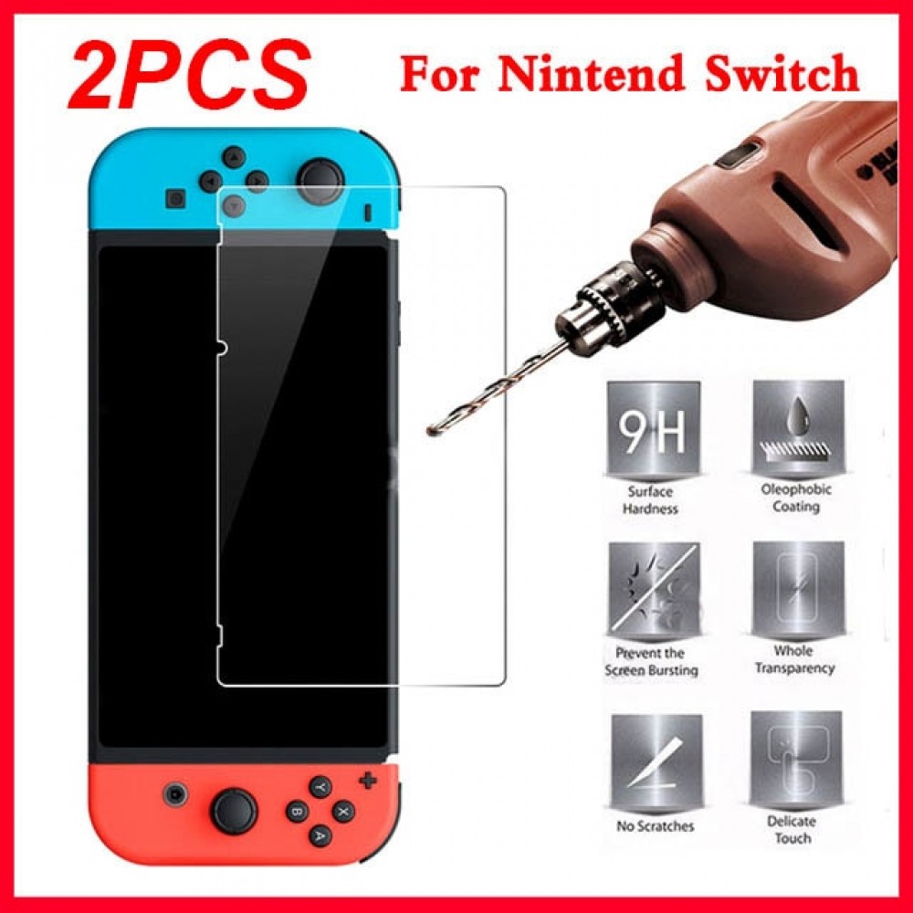 2PCS Tempered Glass For Nintend Switch Screen Protector 9H Ultra-thin Explosion-proof Protective film For Nintend Switch Glass