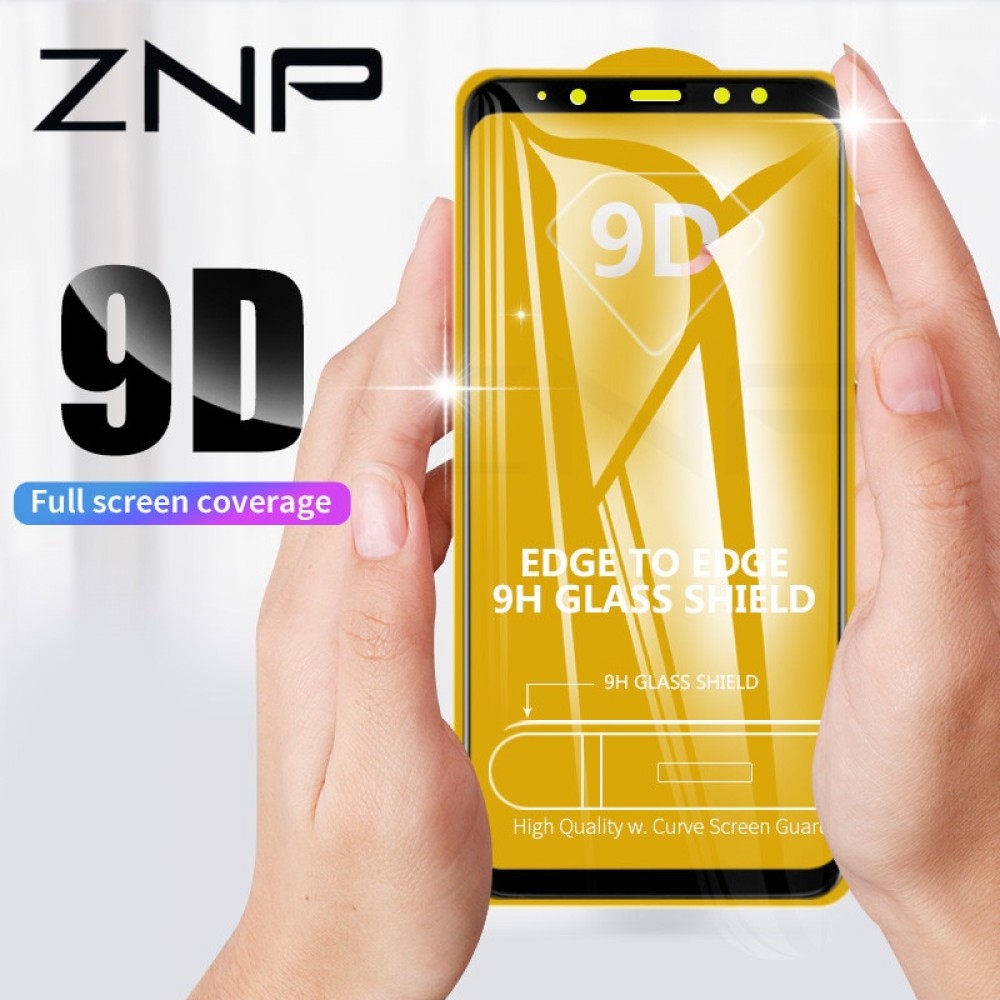 ZNP 9D Full Cover Tempered Glass For Samsung Galaxy A3 A5 A6 A8 Plus 2018 Screen Protector For Samsung J4 J6 Plus 2018 J8 Glass