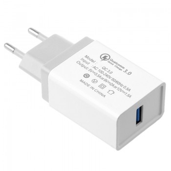 EU USB Charger Quick Charge 3.0 Fast Charger QC3.0 QC2.0 18W Portable Wall USB Power Adapter Charging for iPhone xiaomi samsung