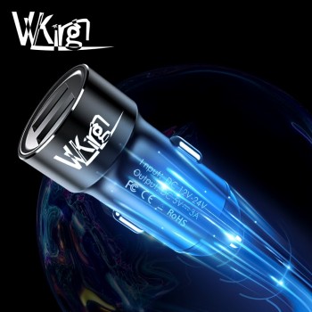 VVKing New Dual USB Car Charger Adapter 5V 3.0A Max For iPhone Xiaomi Samsung Huawei Mobile Phone 2 Port  USB Metal Car charger