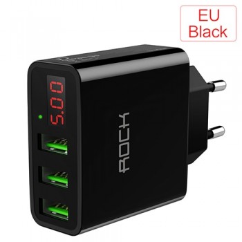 Mobile Phone Charger for iPhone Charger,3 USB Charger With LED Display Fast Charging Wall Charger For Samsung Xiaomi Max 2.4A