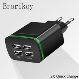 4 Ports USB Charger Smart Travel Fast Charging Adapter for iPad iPhone Samsung Xiaomi Universal Micro Type-C Quick Chargers