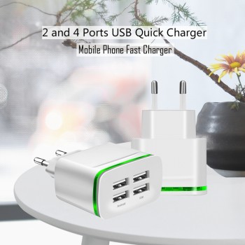 4 Ports USB Charger Smart Travel Fast Charging Adapter for iPad iPhone Samsung Xiaomi Universal Micro Type-C Quick Chargers