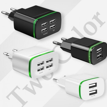 4 Ports USB Charger Smart Travel Fast Charging Adapter for iPad iPhone Samsung Xiaomi Universal Micro Type-C Quick Chargers