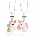 Multicolored Curl Cartoon Unicorns Multicolor pink purple blue Brooch Pins BEST FRIENDS  for Badge Animal Jewelry Nice Gift