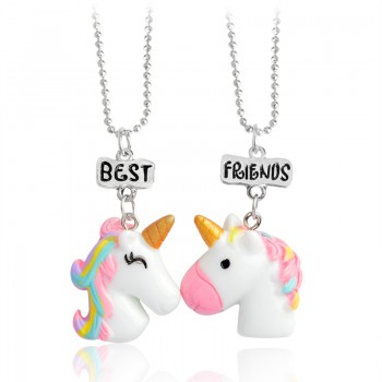 Multicolored Curl Cartoon Unicorns Multicolor pink purple blue Brooch Pins BEST FRIENDS  for Badge Animal Jewelry Nice Gift