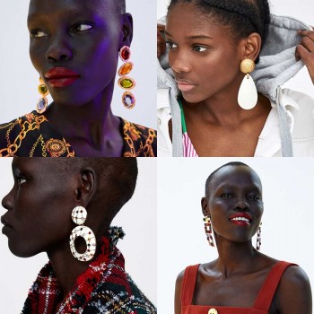 Dvacaman ZA Earrings Women Wedding Crystal Statement Earrings Bohemian Metal Dangle Drop Earrings Party Jewelry Gifts Wholesale