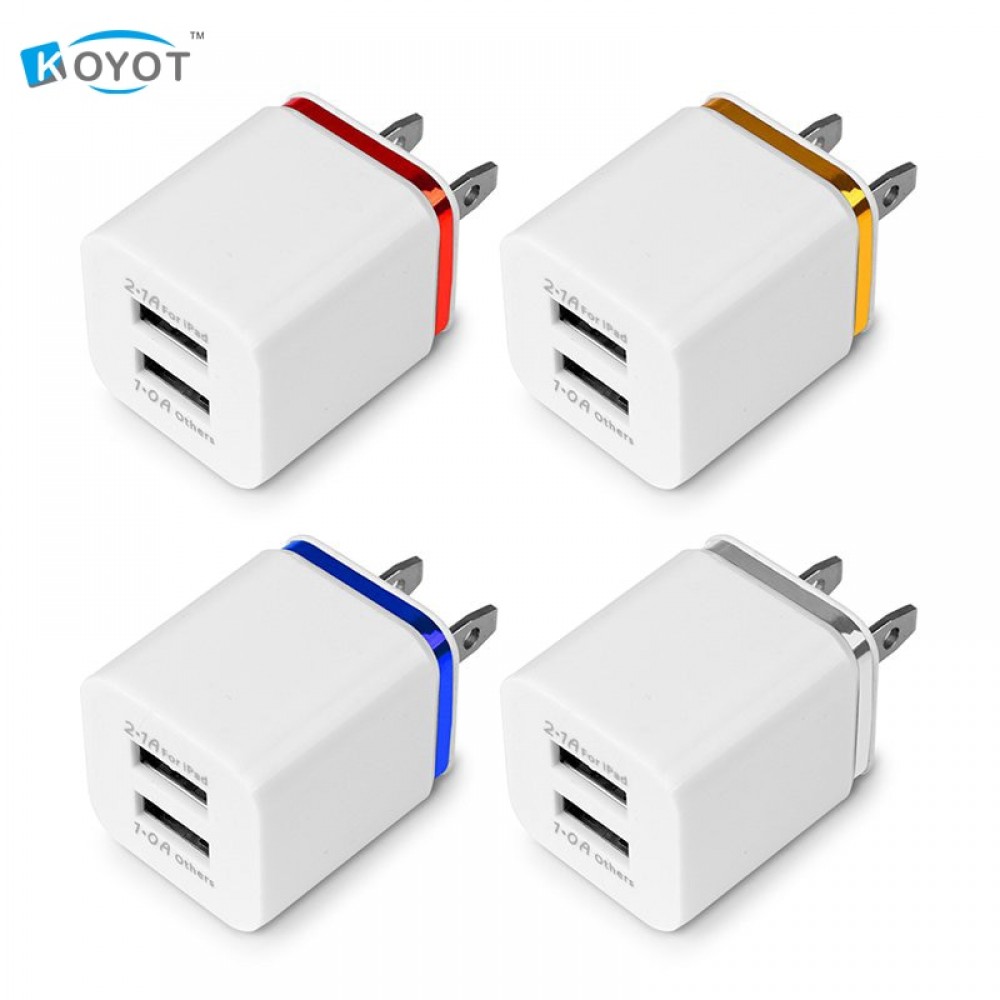 Dual USB Cell Mobile Phone Charger 5V2.1A/1A EU US Plug Wall Power Adapter for ipad iPhone Samsung HTC Cell Phones 2Ports