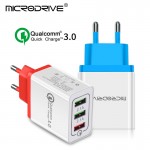 3 Ports Quick Charger 3.0 USB Charger Power Wall Adapter for iPhone iPad Samsung Xiaomi Mobile Phones QC3.0 Travel Fast Charger