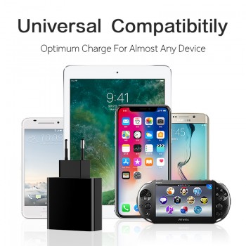 Usb charger 3 port LED Display amp; qc3.0 fast charger plug for iPhone Samsung Xiaomi Huawei Wall Travel EU Smart Desktop Chargers