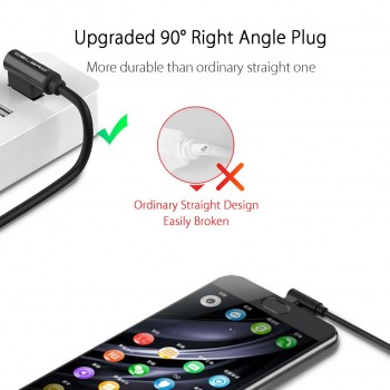 90 Degree Micro USB Cable Fast Charging Cord for Xiaomi Redmi Note 5 4 Pro 6A 6 5A Plus 4X S2 Android Mobile Phone Charger Cable