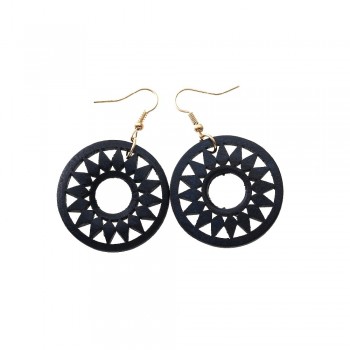 YULUCH 1Pair Fashion Indian Africa Wooden Earrings For Women Ethnic Long Wood Gear Drop Earring Jewelry