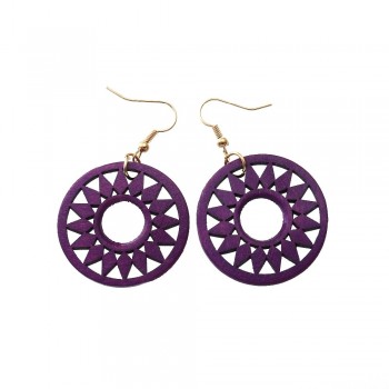 YULUCH 1Pair Fashion Indian Africa Wooden Earrings For Women Ethnic Long Wood Gear Drop Earring Jewelry