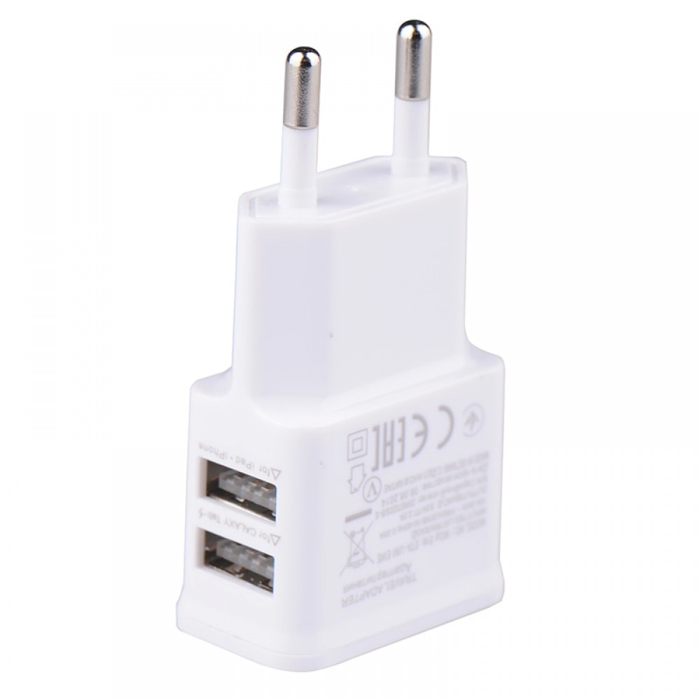 5V 2.0A  Plug Dual Double USB Universal mobile phone charger Wall AC Power Charger Home or Travel For iphone ipad ipod J25