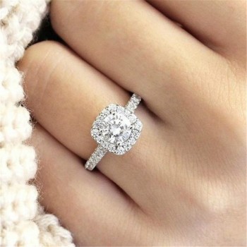 ZORCVENS Trendy Design Hot Sale White CZ Silver Rings AAA Zircon Wedding Rings for Women