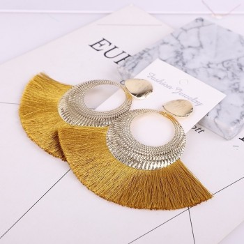 Tassel earrings bohemian statement luxury long earring handmade gifts for women geometric fringe fashion drop christmas big star