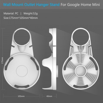 For Google Home Mini Wall Mount Outlet Hanger Stand, Compact Holder Case Plug, Plug-in Mount Stand