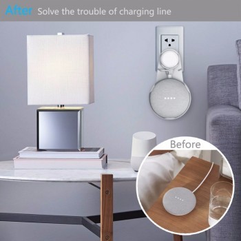 For Google Home Mini Wall Mount Outlet Hanger Stand, Compact Holder Case Plug, Plug-in Mount Stand