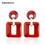 AENSOA Acrylic Large Hollow Out Drop Earring Fashion Geometric Dangle Earrings Ladies Party Jewelry for Women Wholesale brinco