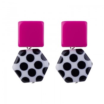 GuanLong Vintage Big Acrylic Drop Earrings for Women 2018 New Resin Spot Summer Earrings Fashion Jewelry Long Dangle Brincos