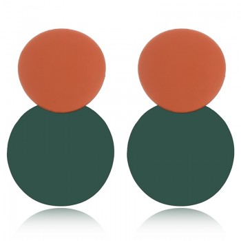 XIYANIKE Elegant Round Metal Uneven Earrings for Women 2018 New Geometric Alloy Earrings Fashion Jewelry Gift 3 Colors E249