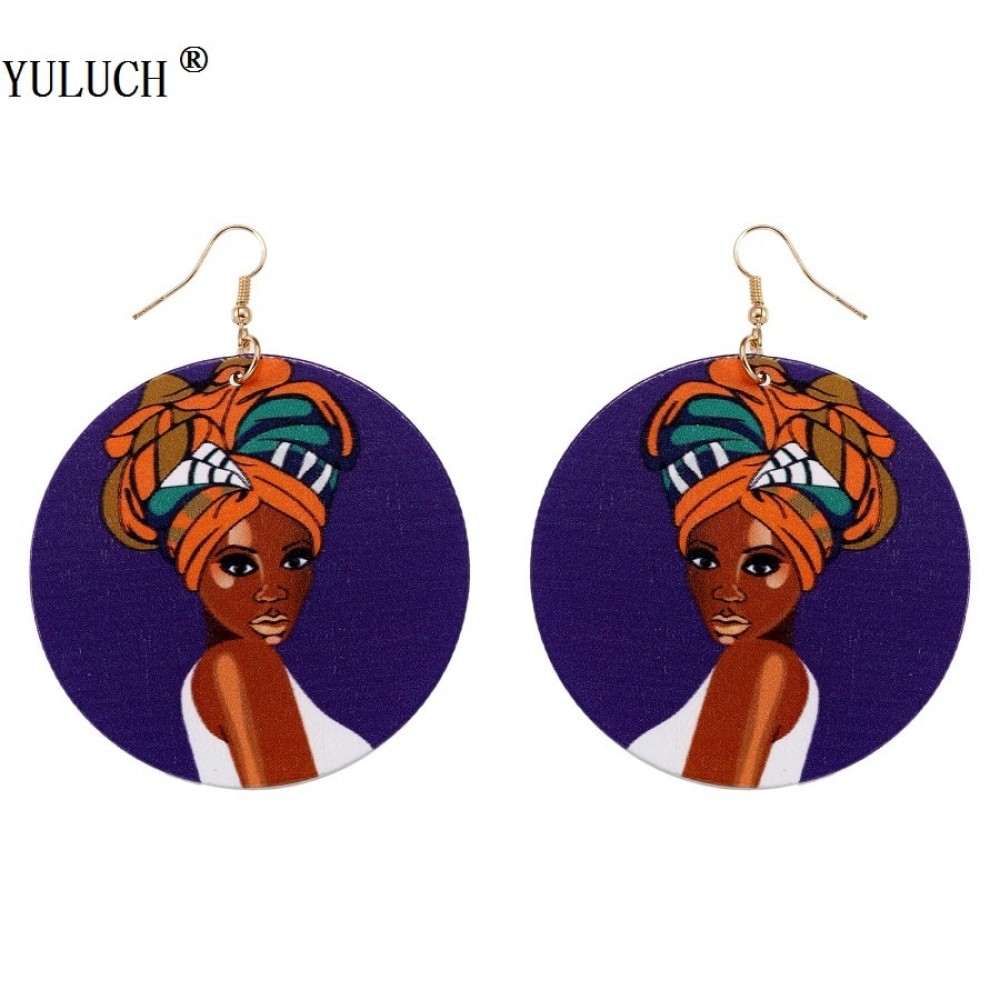 YULUCH 1 Pair Retail Natural African Wooden Earring Handmade African Woman Wooden Earrings Personalized Style For Girls Latest