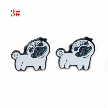 EUPNHY 2Pcs/Set Lovely Beagle Hound Bull Terrier Dog Stud Earring for Women Girls Fashion Cartoon Animal Earrings Jewelry