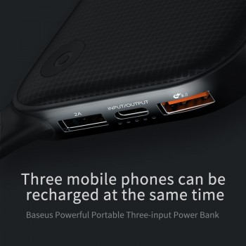 Baseus 20000mAh Power bank Quick Charge 3.0 USB Powerbank QC3.0 Fast External Battery Charger Dual USB Type C Portable Charger