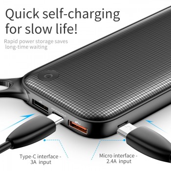 Baseus 20000mAh Power bank Quick Charge 3.0 USB Powerbank QC3.0 Fast External Battery Charger Dual USB Type C Portable Charger