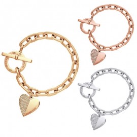 Heart-shaped Bracelet 2018 Fashion Female Summer Gold Heart Jewelry For Women Gift Metal Alloy Bracelets