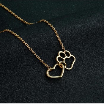 Jisensp Hollow Pet Paw Footprint Bracelets Shellhards Cute Animal Tassut Cat Dog Love Heart Charm Bracelet for Women pulseras