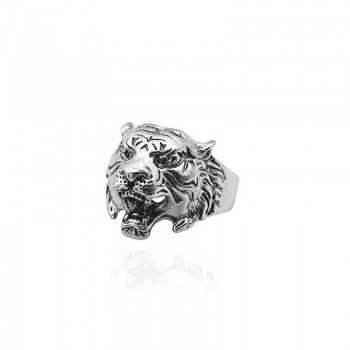 Tiger Ring For Men Jewelry Vintage Punk Mens Rings Steampunk Hollow Stainless Steel Rings Of Anime Skull Hip Hop Dropshipping