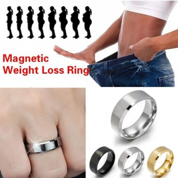 2018 Fashion Jewelry New Slimming Healthy Magnetic Therapy Healthcare Weight Loss Ring Crystal Stainless Steel Rings For Women