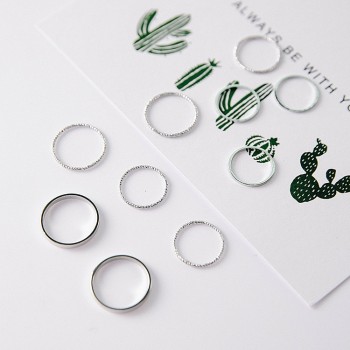 10PCS/SET 2018 Fashion Simple Design Vintage Gold Silver Color Joint Rings Sets for Women Jewelry J7213