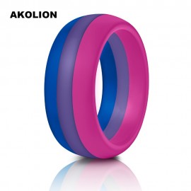 1PCS Woman Bisexual Pride Ring New Silicone Wedding Round Solid Environmental Cool Comfortable Rings