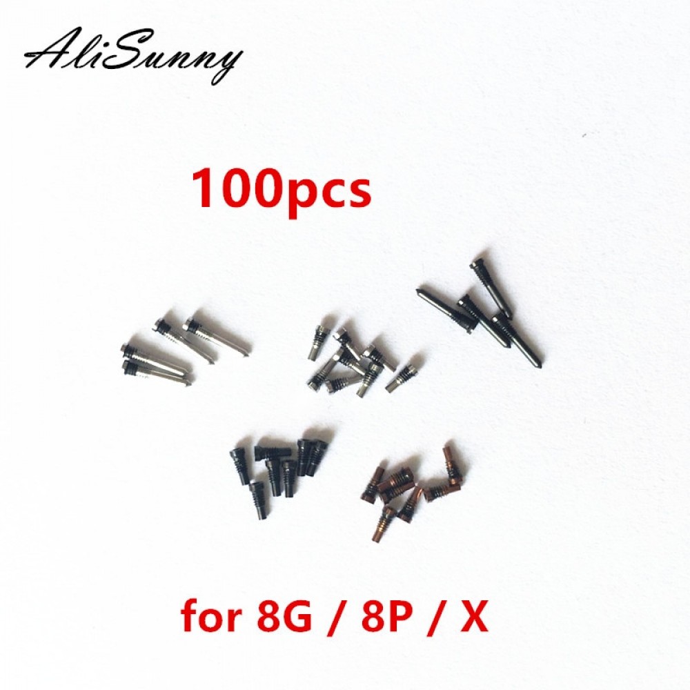 AliSunny 100pcs Back Cover Bottom Screw for iPhone 8 Plus 8G 8P X 8Plus Dock Connector Five 5 Point Star Pentalobe Screws Sets