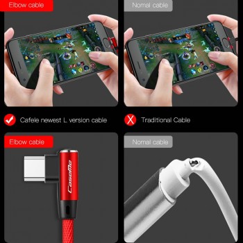 CaseMe Elbow Micro USB Cable High Speed Double Side 90 Degree Cable Fast Charging Date Line for Samsung for Xiaomi Android Phone