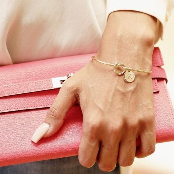 New Fashion women men lovers bracelet Hot Silveramp;Rose Gold Alloy Letter Charm Bracelet Female Personality Jewelry