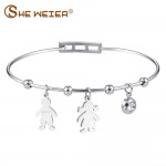 SHE WEIER couple bracelets amp; bangles stainless steel bracelet bangles for women fashion heart gifts for women life tree silver
