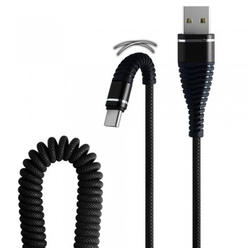 2018 personality spring Type-C Fish Tail Spring Durable Cable Data Fast Charging For Smart Phone