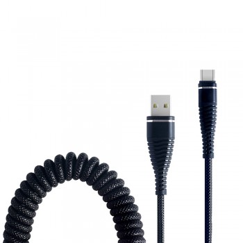 2018 personality spring Type-C Fish Tail Spring Durable Cable Data Fast Charging For Smart Phone
