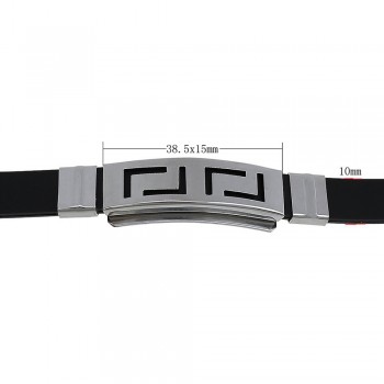 2018 Explosion models Fashion Wristband black Punk Rubber Silicone Stainless Steel Men Bracelets Bangles pulseras hombre caucho