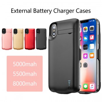 New Slim Battery Charger Case For iPhone X External Power Bank Charging Case For iPhone6/7/8 Battery Back Cover Support Audio